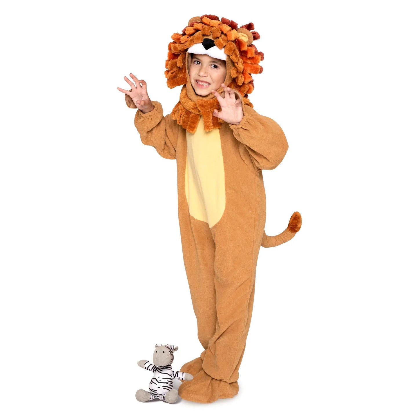 Syncfun Baby Lion Costume with Toy Zebra for Kids, Toddler Halloween Dress Up, Animal Themed Party Role Playing Cosplay 0-4 Years