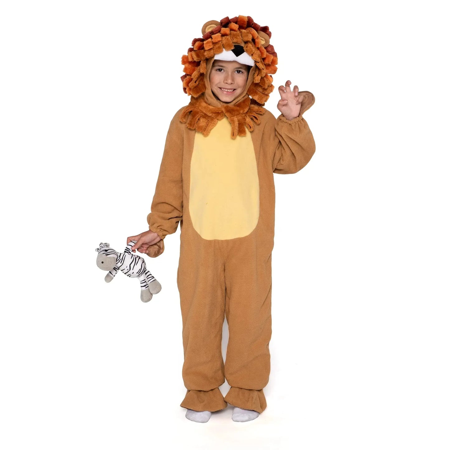 Syncfun Baby Lion Costume with Toy Zebra for Kids, Toddler Halloween Dress Up, Animal Themed Party Role Playing Cosplay 0-4 Years