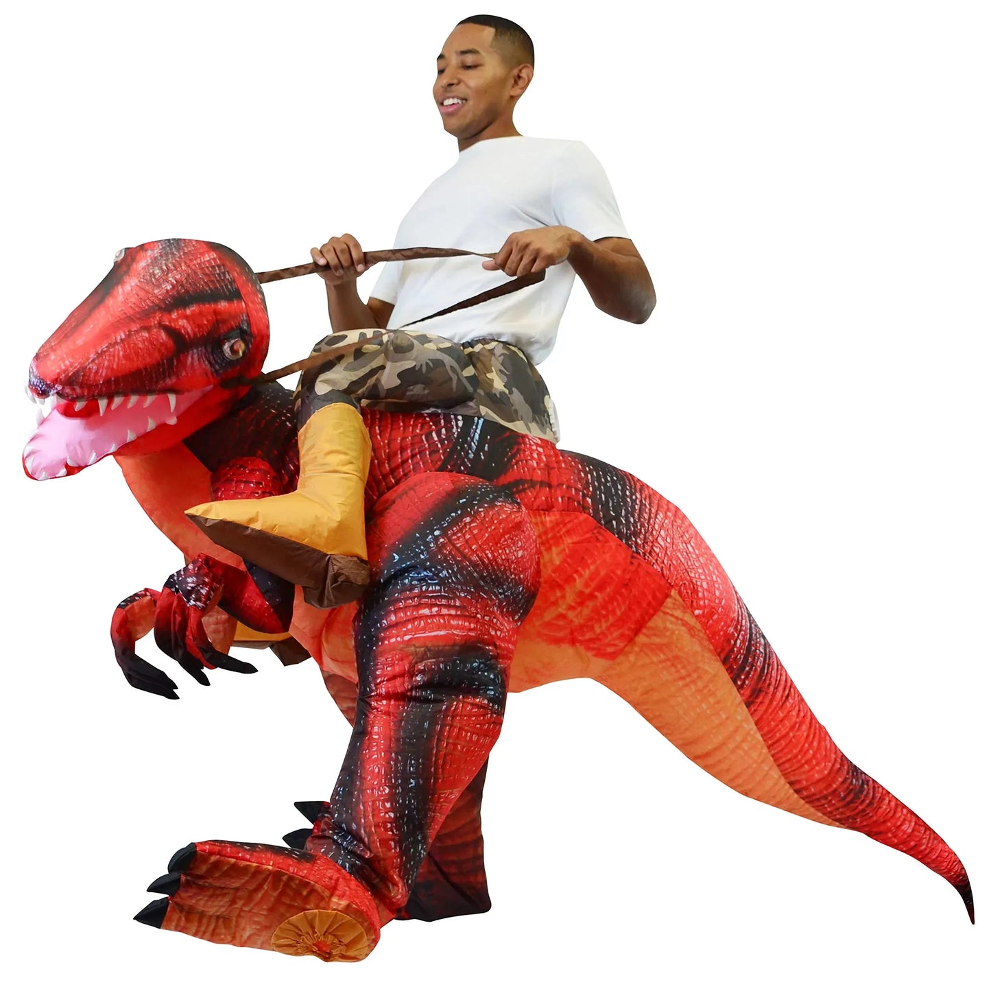 Syncfun Inflatable Costume Dinosaur for Adult, Riding a Raptor Air Blow-up Men Halloween Costume Dress UP