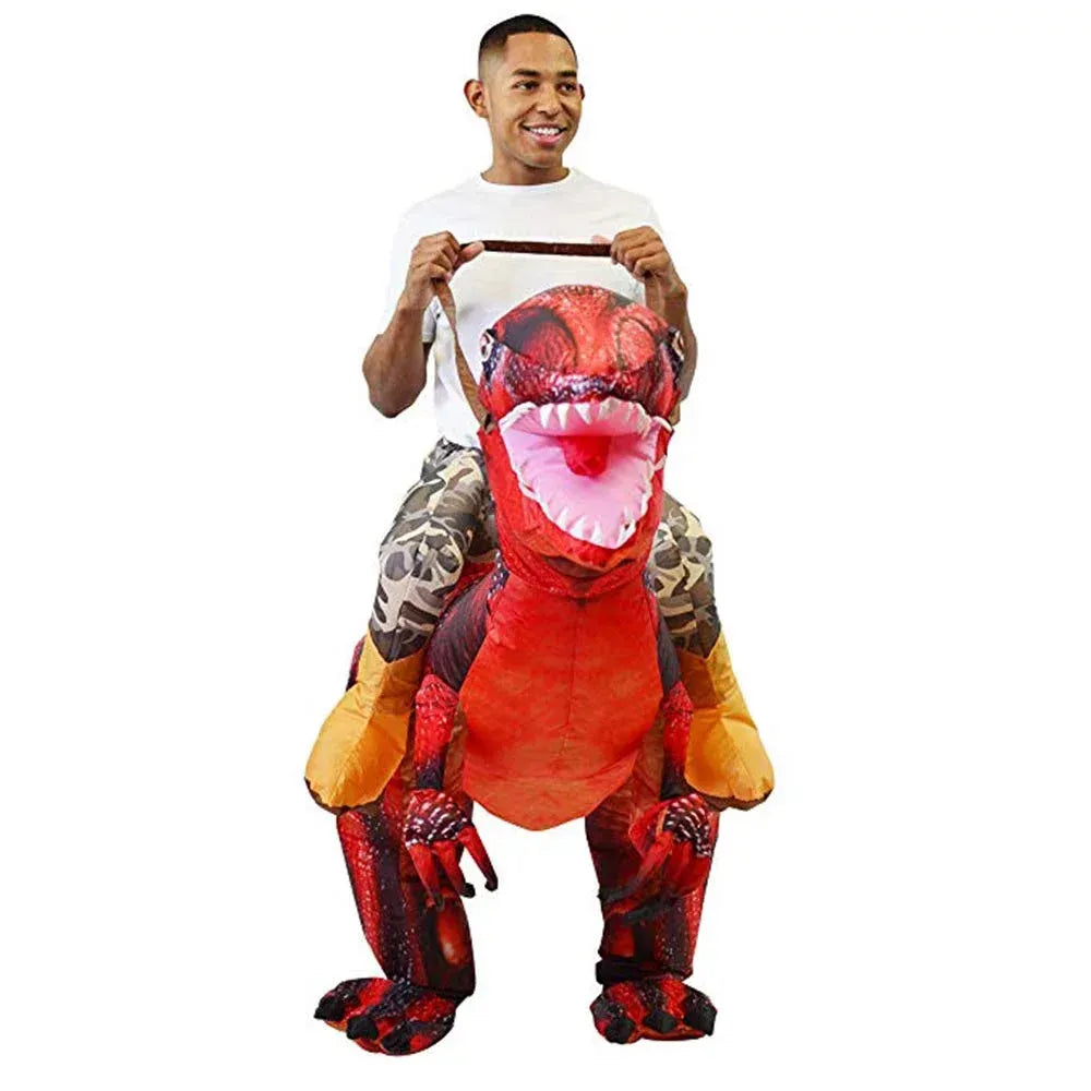 Syncfun Inflatable Costume Dinosaur for Adult, Riding a Raptor Air Blow-up Men Halloween Costume Dress UP