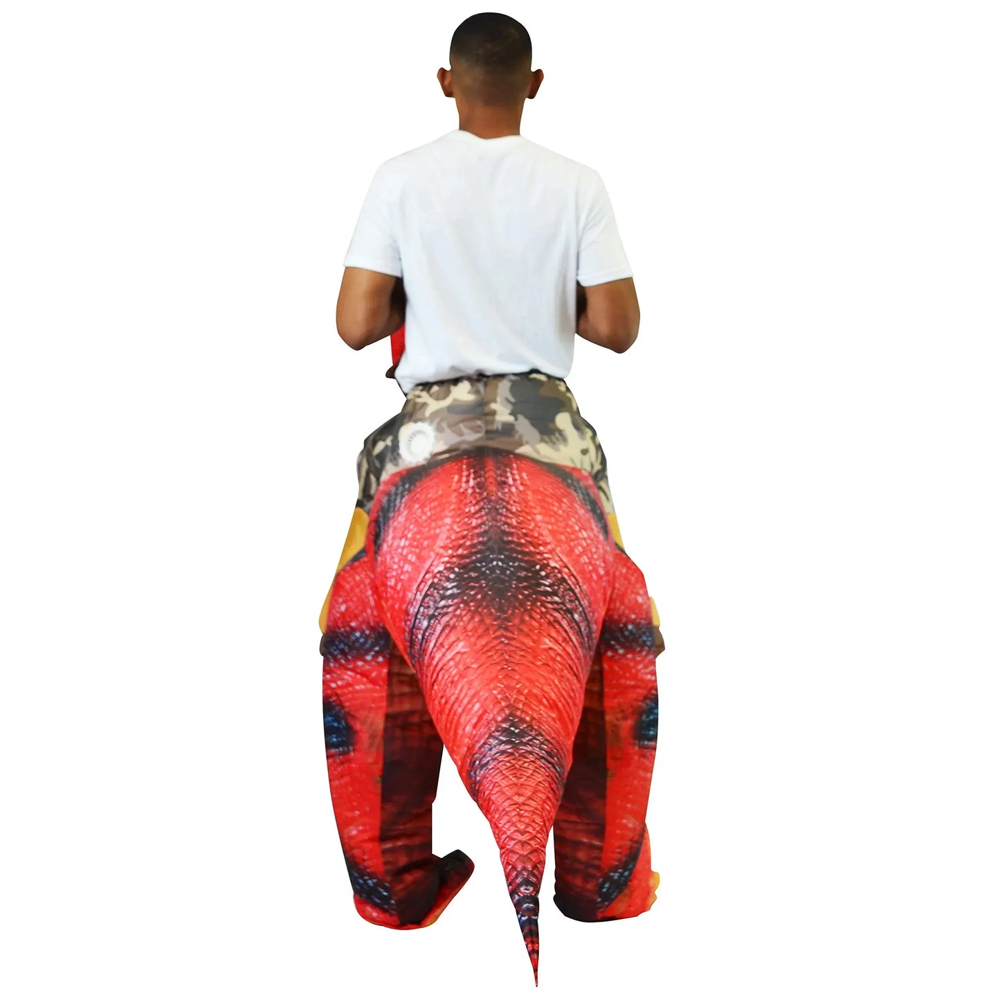 Syncfun Inflatable Costume Dinosaur for Adult, Riding a Raptor Air Blow-up Men Halloween Costume Dress UP