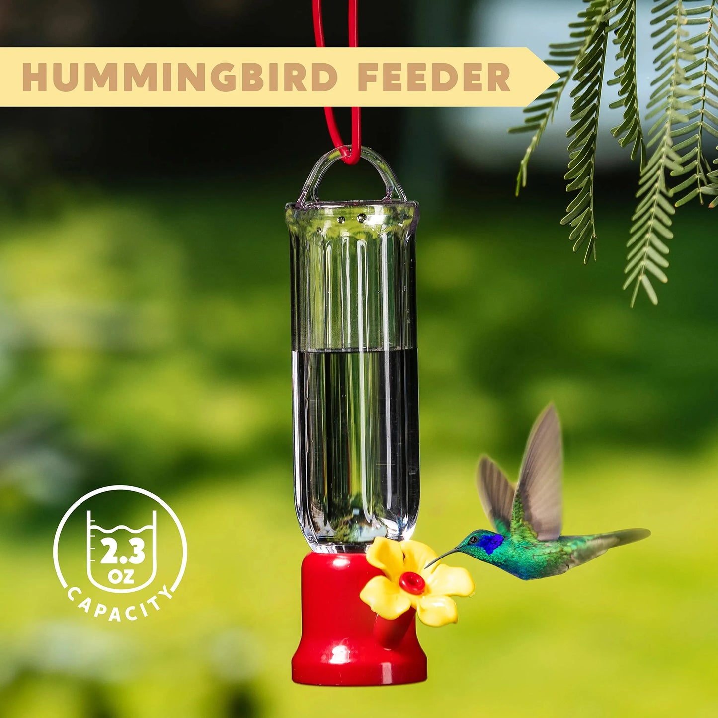 Syncfun 6 Pack Hummingbird Feeders For Outdoors, Hummingbird Feeder With Hanging Wires For Patio, Lawn, Backyard, Garden, Easy To Clean