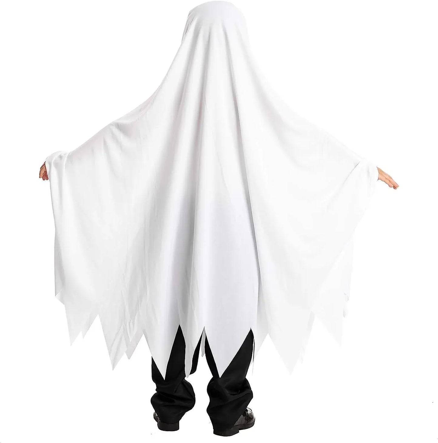 Syncfun White Ghost Costumes for Kids, Smile Ghost Costume with Pumpkin Basket for Halloween Spooky Trick-or-Treating Role Playing Cosplay 3-7 Years