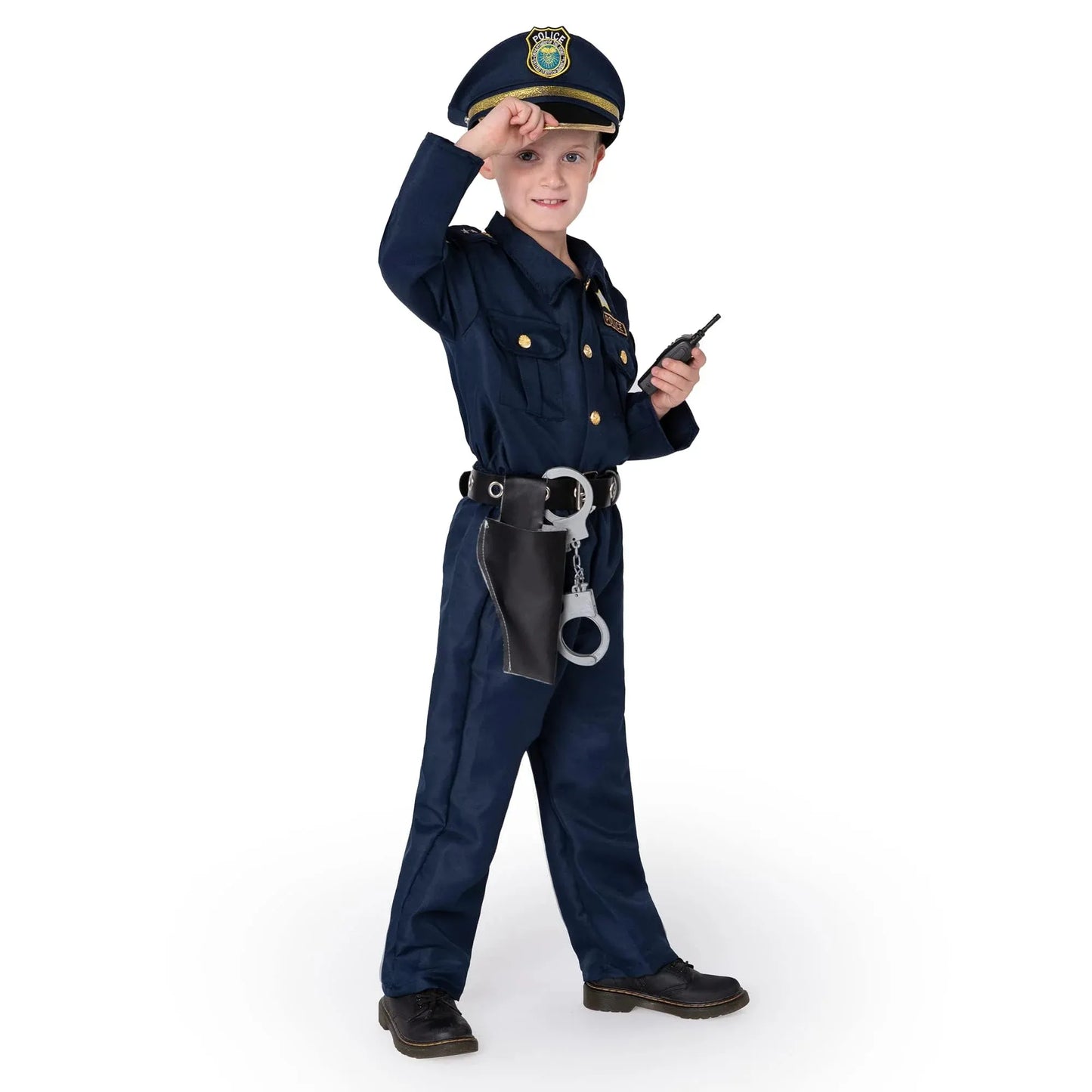 Syncfun Police Officer Costume Set for Boys, Police Man Pretend Kit Halloween Costume Cosplay for Toddler Kids 3-10 Years