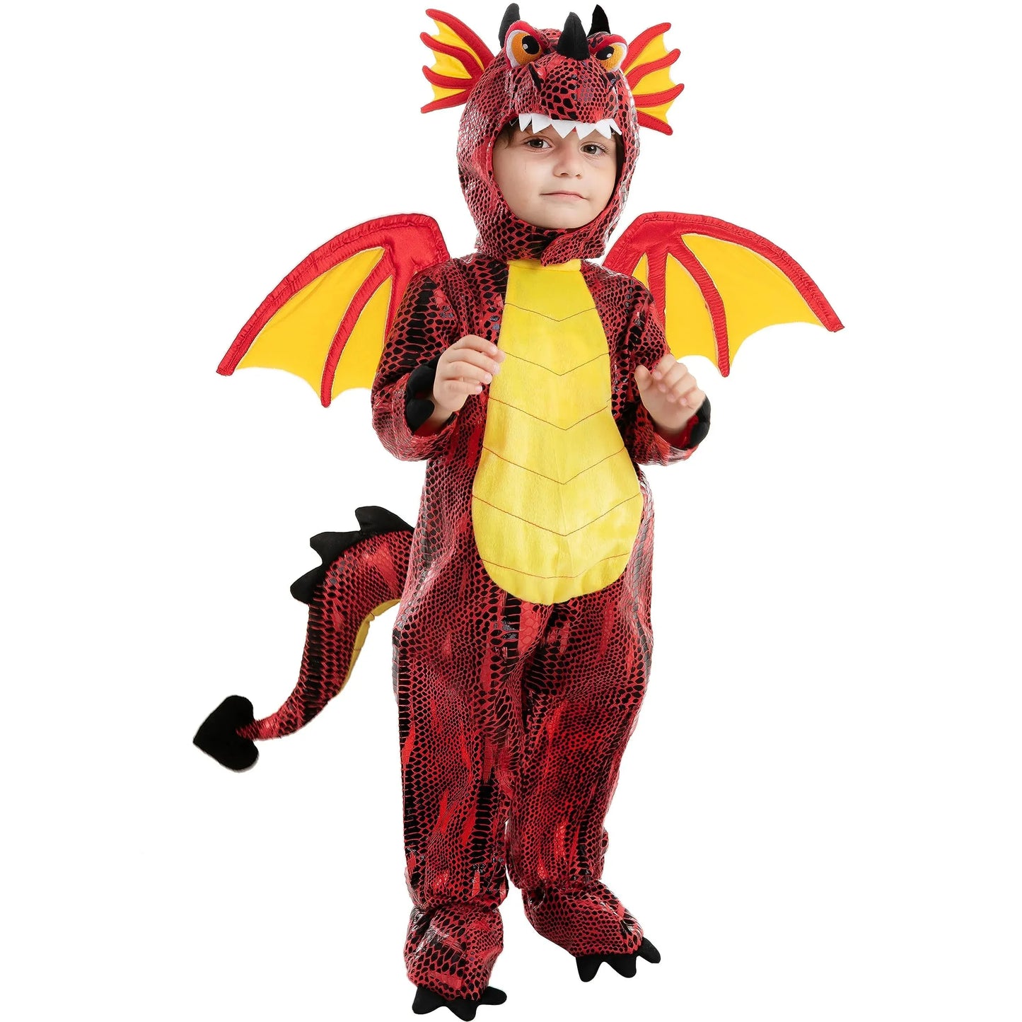 Syncfun Dinosaur Costume for Kids, Baby Unisex Dragon Costume with Wings for Boys Halloween Dress Up, Dinosaur Themed Party 3-7 Years