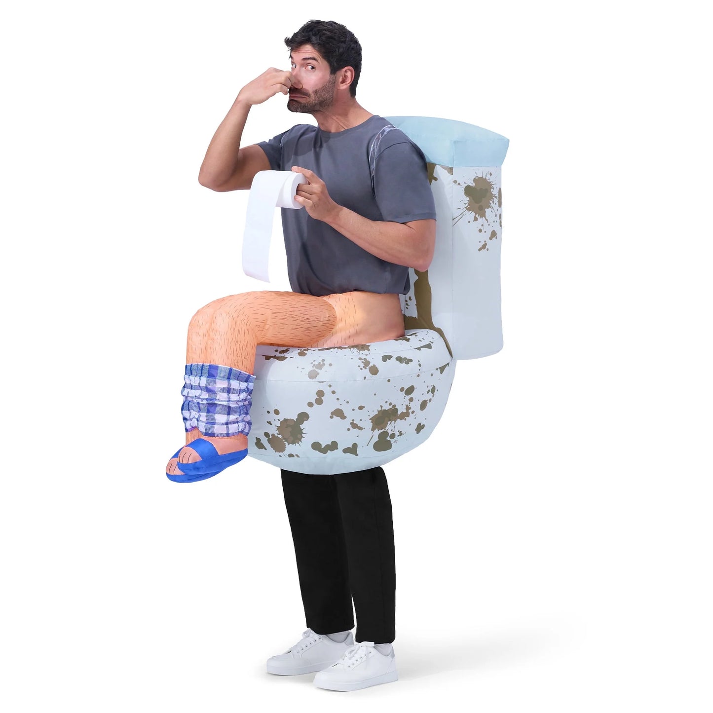 Joyfy Inflatable Costumes for Adults, Sitting on a Toilet Inflatable Halloween Costume  For Halloween Fancy Dress Parties Cosplay